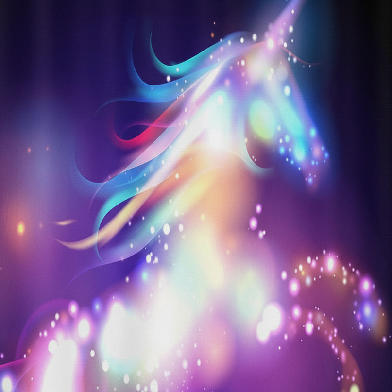 sparkle unicorn shower curtain - detail