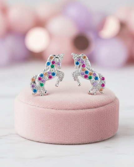 sparkle unicorn stud earrings - lifestyle