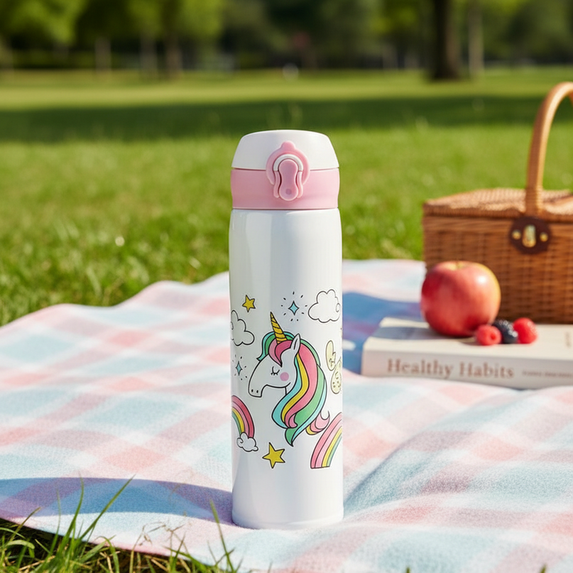 sparkle unicorn water bottle - lifestyle