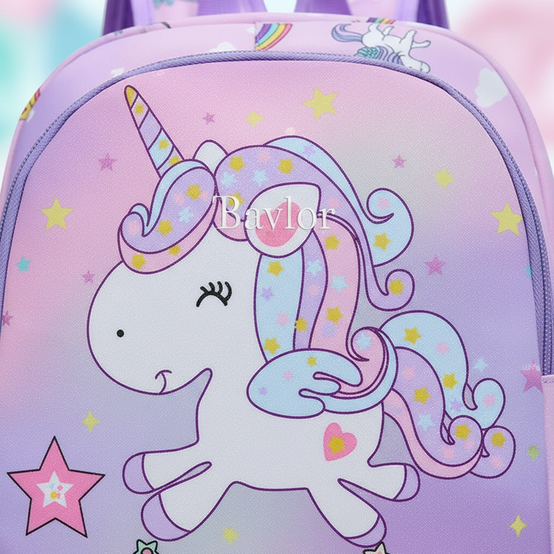 sparkly unicorn backpack - detail