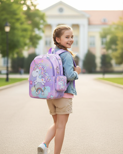 sparkly unicorn backpack - in-use