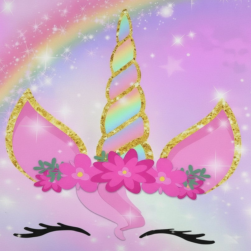 sparkly unicorn bedding - detail