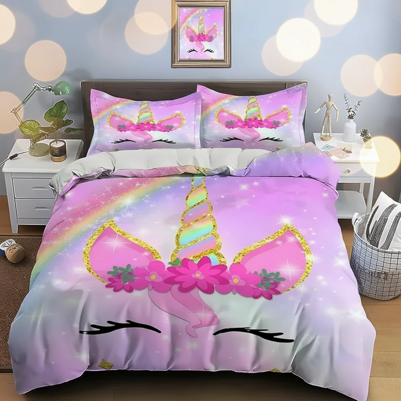 sparkly unicorn bedding - lifestyle