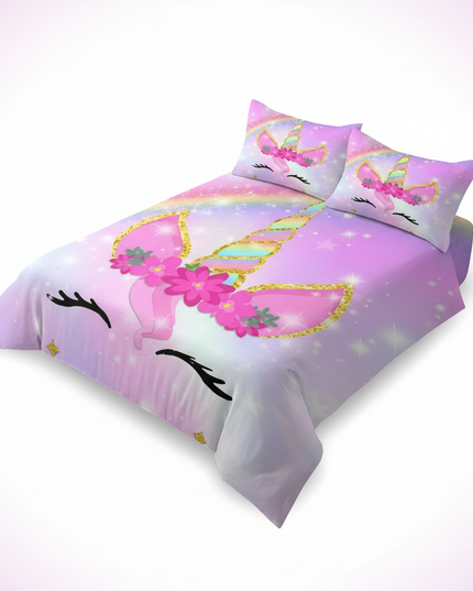 sparkly unicorn bedding - white-bg