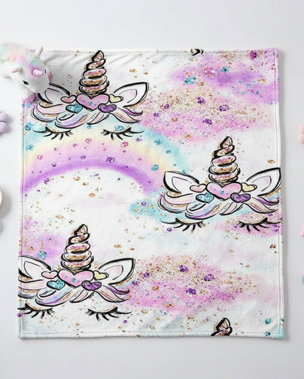 sparkly unicorn blanket - flat-lay