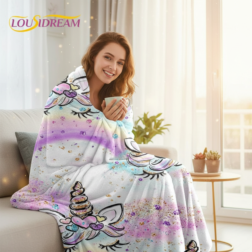sparkly unicorn blanket - in-use