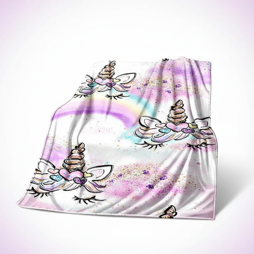 sparkly unicorn blanket - white-bg