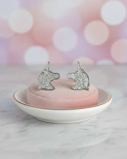 sparkly unicorn earrings - lifestyle