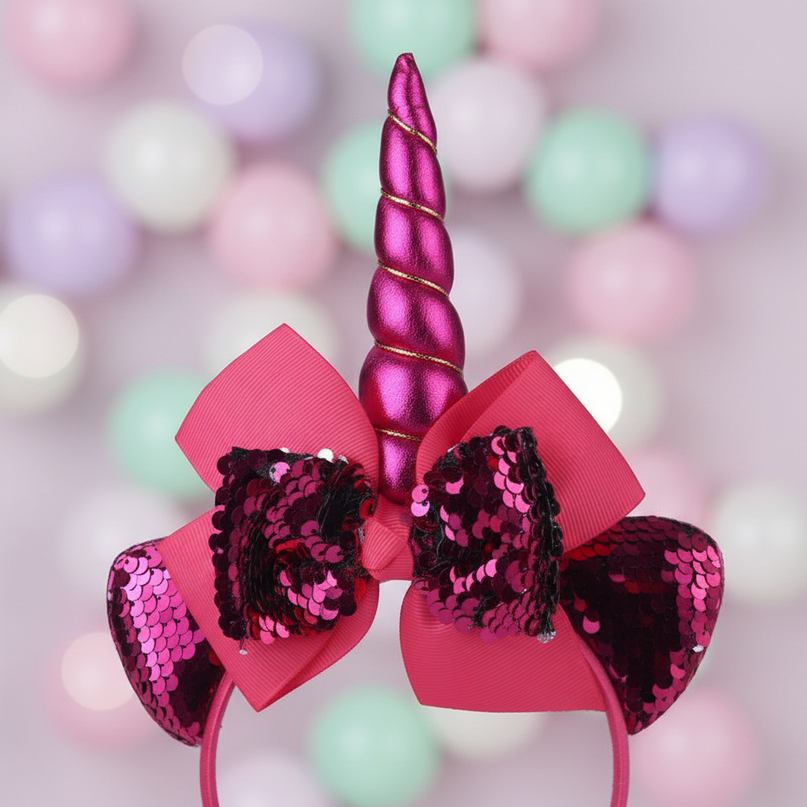 sparkly unicorn headband - detail