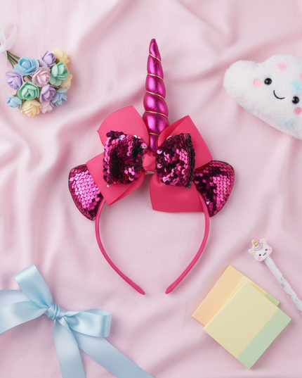 sparkly unicorn headband - flat-lay