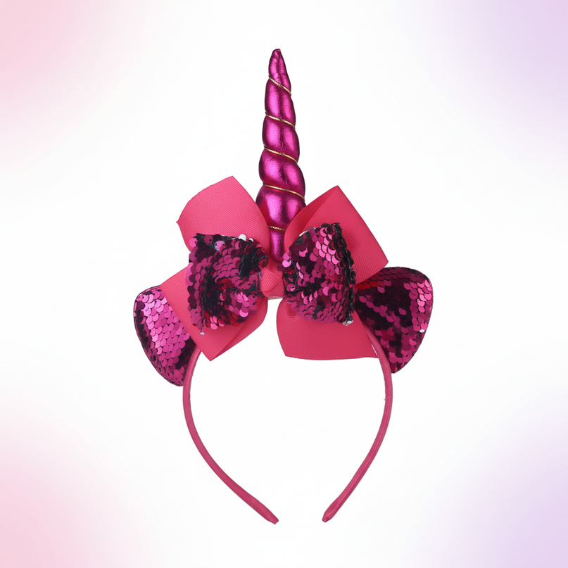 sparkly unicorn headband - white-bg