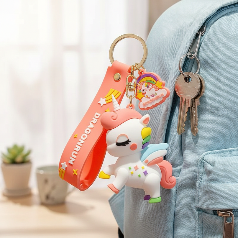 sparkly unicorn keychain - lifestyle
