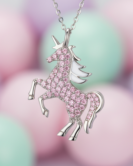 sparkly unicorn necklace - detail