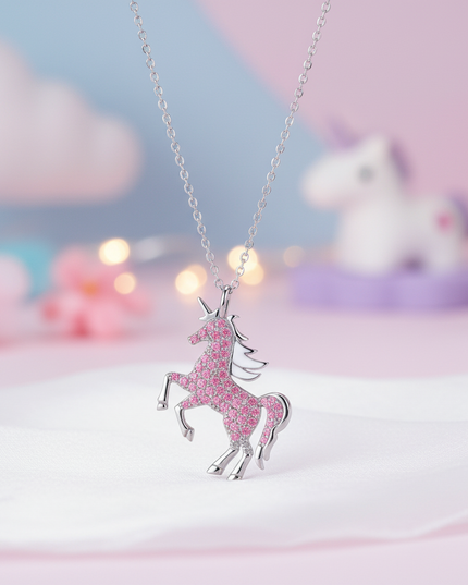 sparkly unicorn necklace - lifestyle