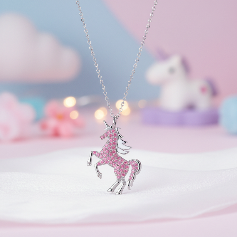 sparkly unicorn necklace - lifestyle