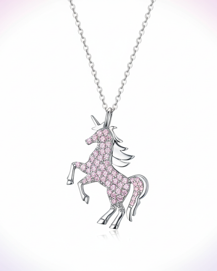 sparkly unicorn necklace - white-bg