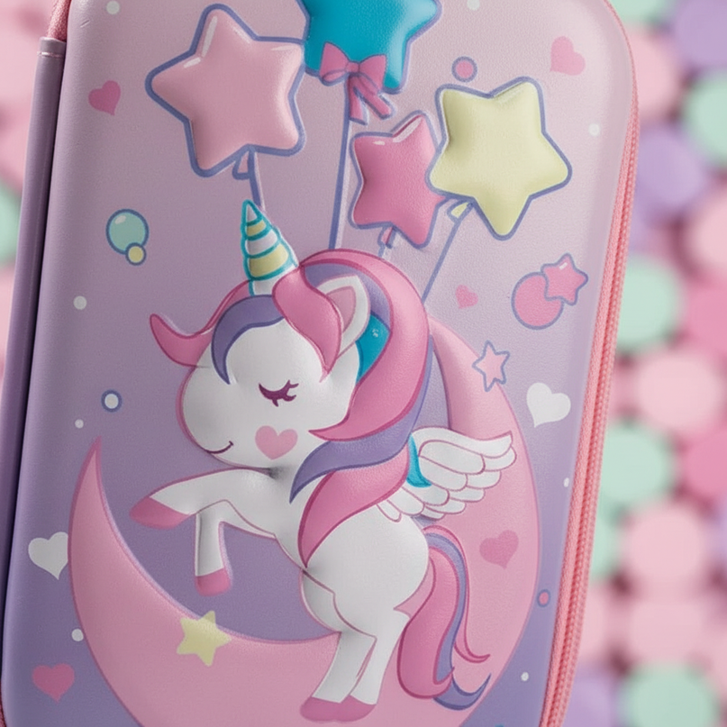 sparkly unicorn pencil case - detail
