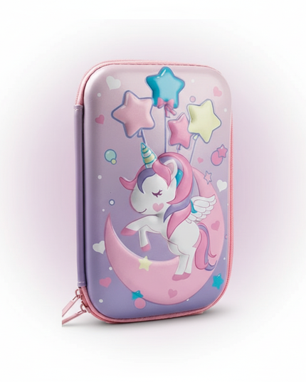 sparkly unicorn pencil case - white-bg