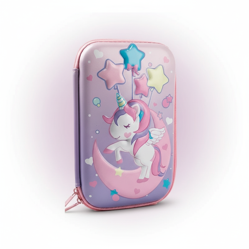 sparkly unicorn pencil case - white-bg