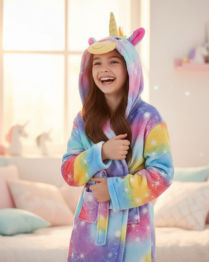 sparkly unicorn robe - in-use