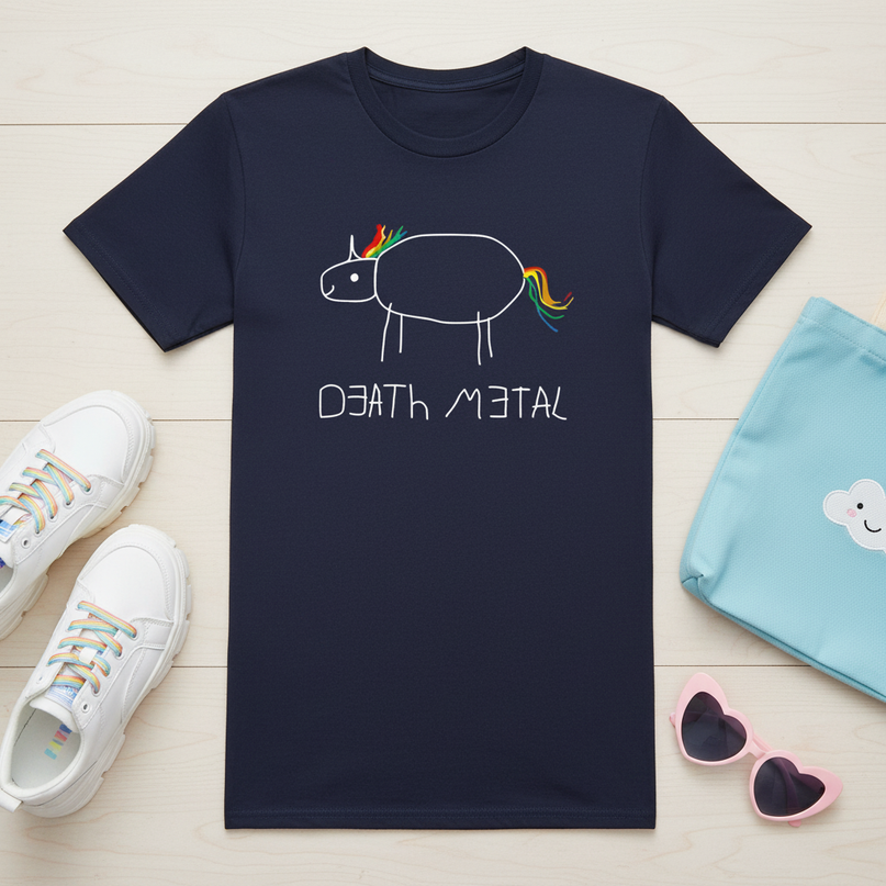 sparkly unicorn shirt - flat-lay