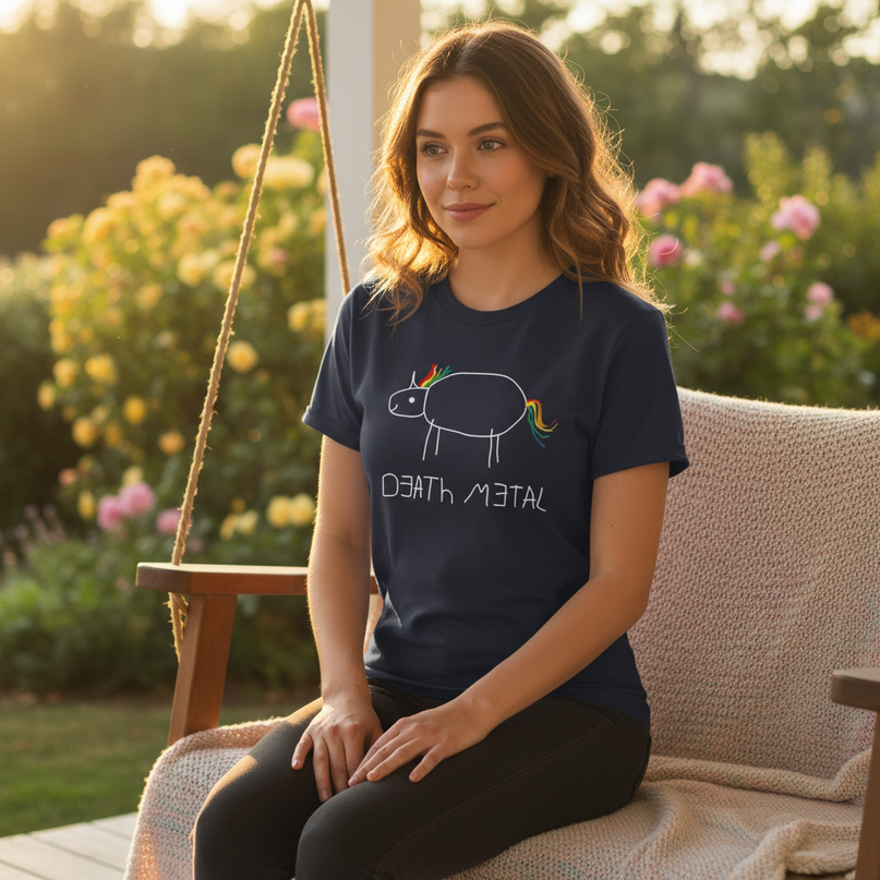 sparkly unicorn shirt - in-use