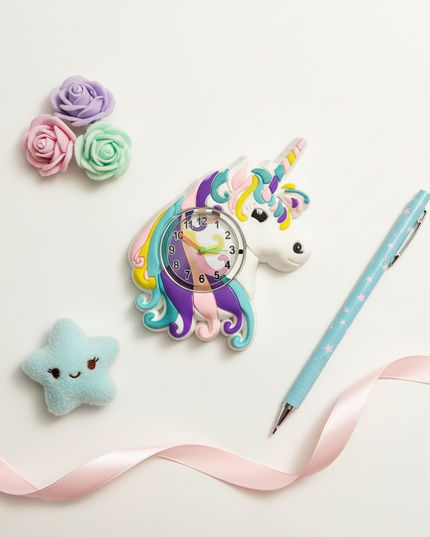 sparkly unicorn watch - flat-lay