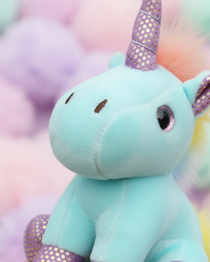 squishy unicorn keychain - detail
