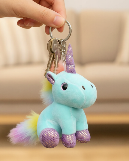 squishy unicorn keychain - in-use