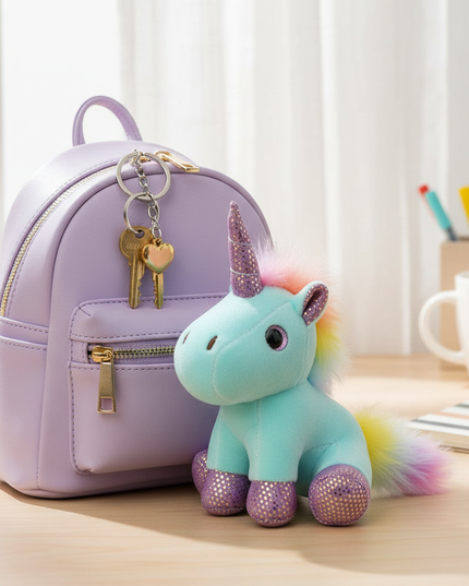 squishy unicorn keychain - lifestyle