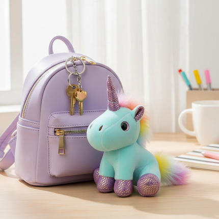 squishy unicorn keychain - lifestyle