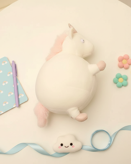 squishy unicorn pillow - flat-lay
