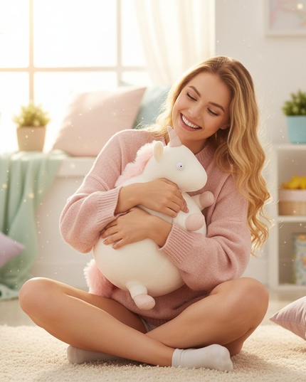 squishy unicorn pillow - in-use