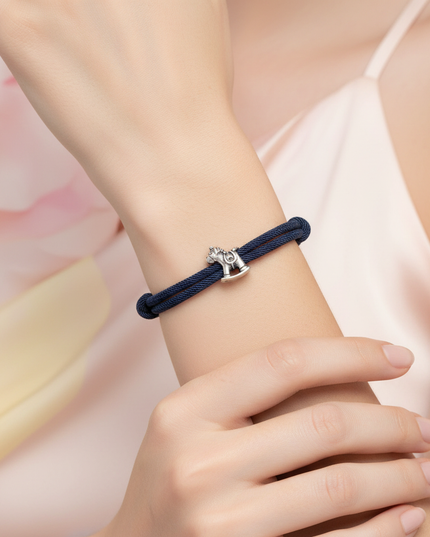 stainless steel unicorn bracelet - in-use