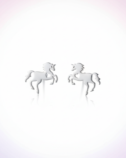 stainless steel unicorn earrings - white-bg