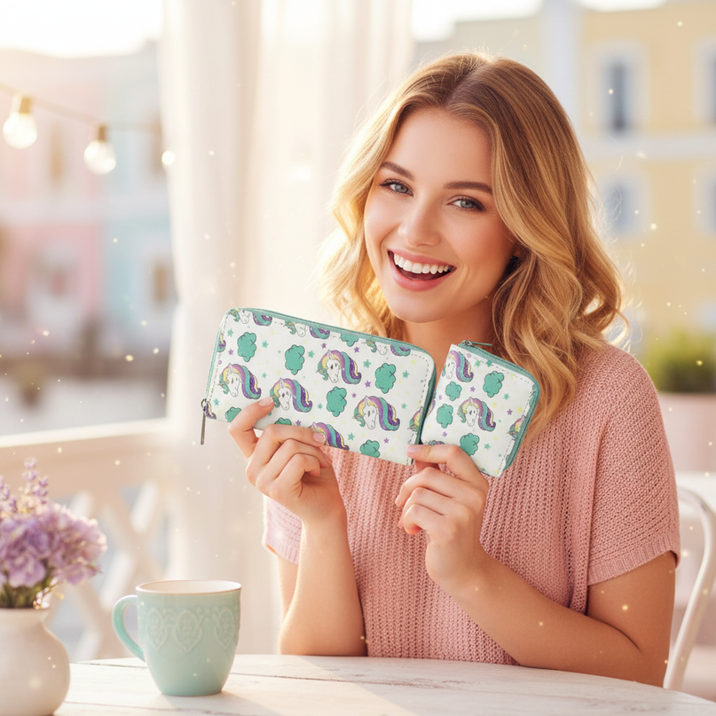 star unicorn wallet - in-use