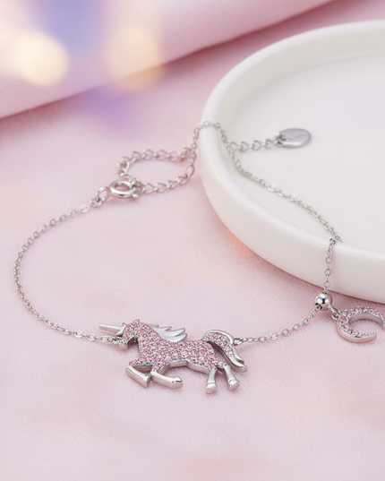 sterling silver unicorn bracelet - lifestyle