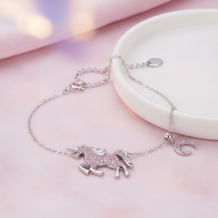 sterling silver unicorn bracelet - lifestyle