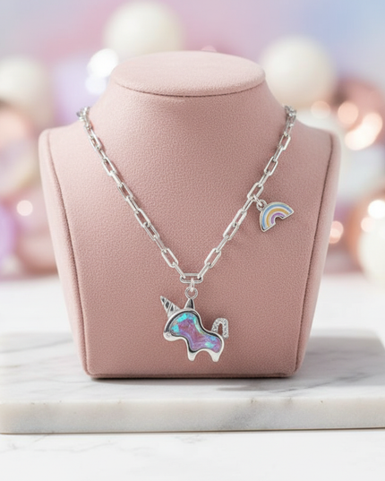 sterling silver unicorn pendant - lifestyle