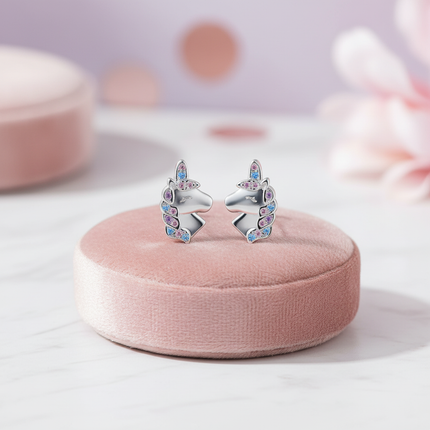 sterling silver unicorn stud earrings - lifestyle