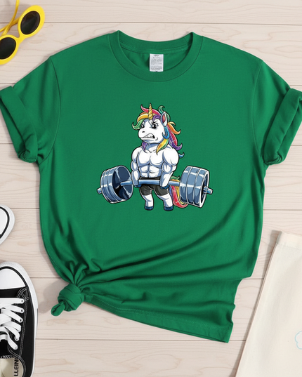 streetwear unicorn shirt - flat-lay