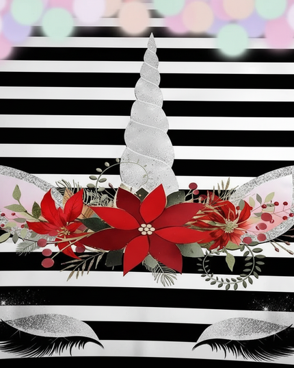 striped unicorn bedding - detail