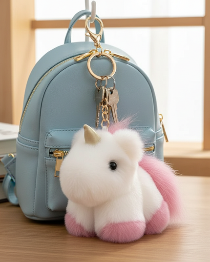 stuffed unicorn keychain - lifestyle