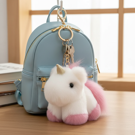 stuffed unicorn keychain - lifestyle