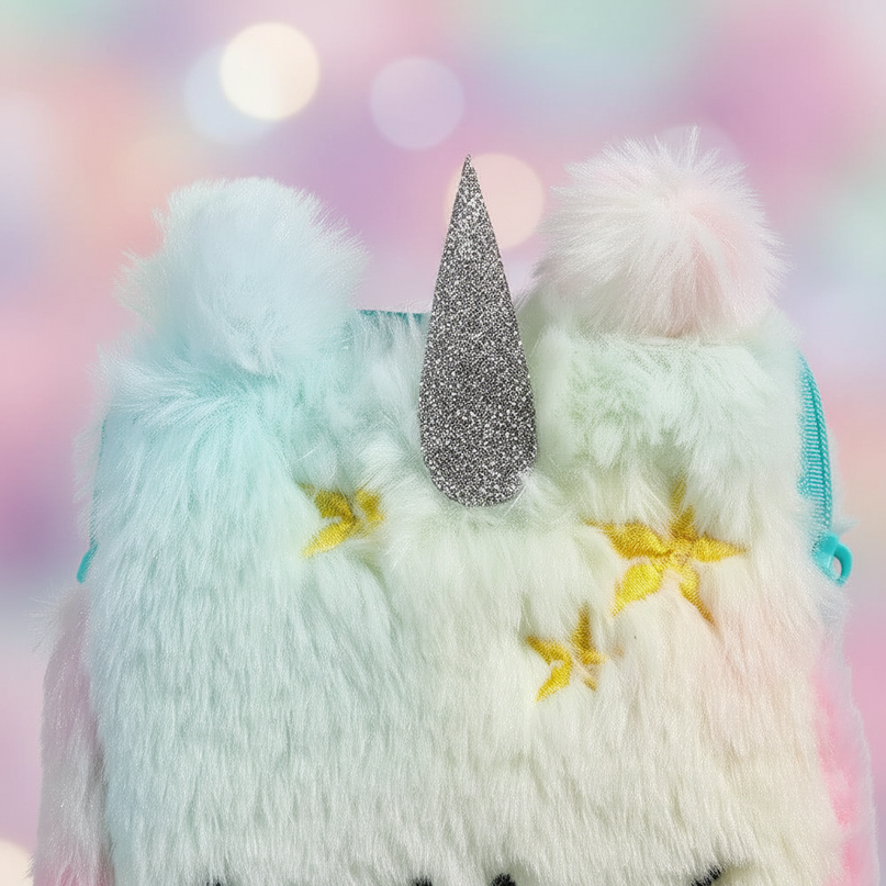 stuffed unicorn purse - detail