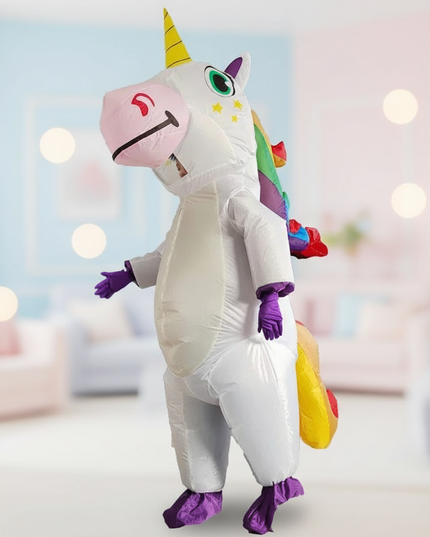 stylish adult unicorn inflatable costume - lifestyle