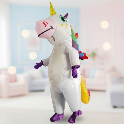 stylish adult unicorn inflatable costume - lifestyle