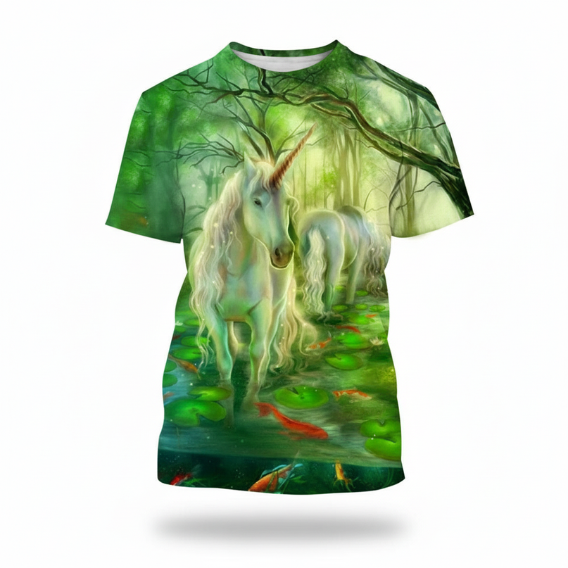 summer unicorn shirt - white-bg