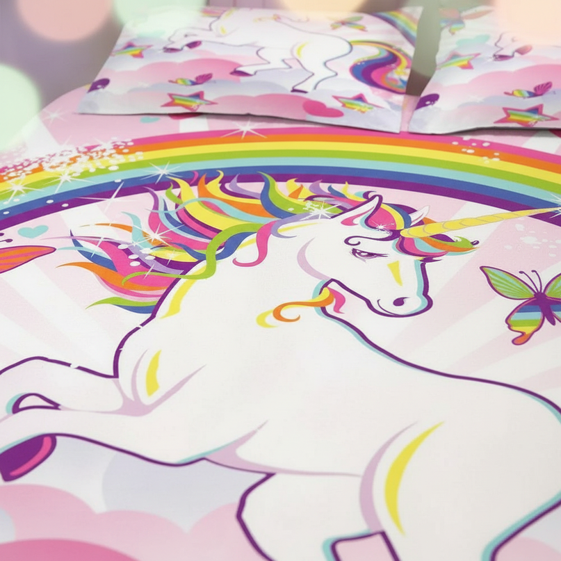 sunburst butterfly unicorn bedding - detail