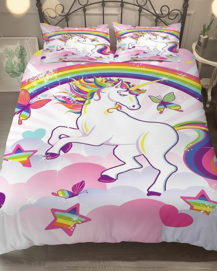 sunburst butterfly unicorn bedding - lifestyle